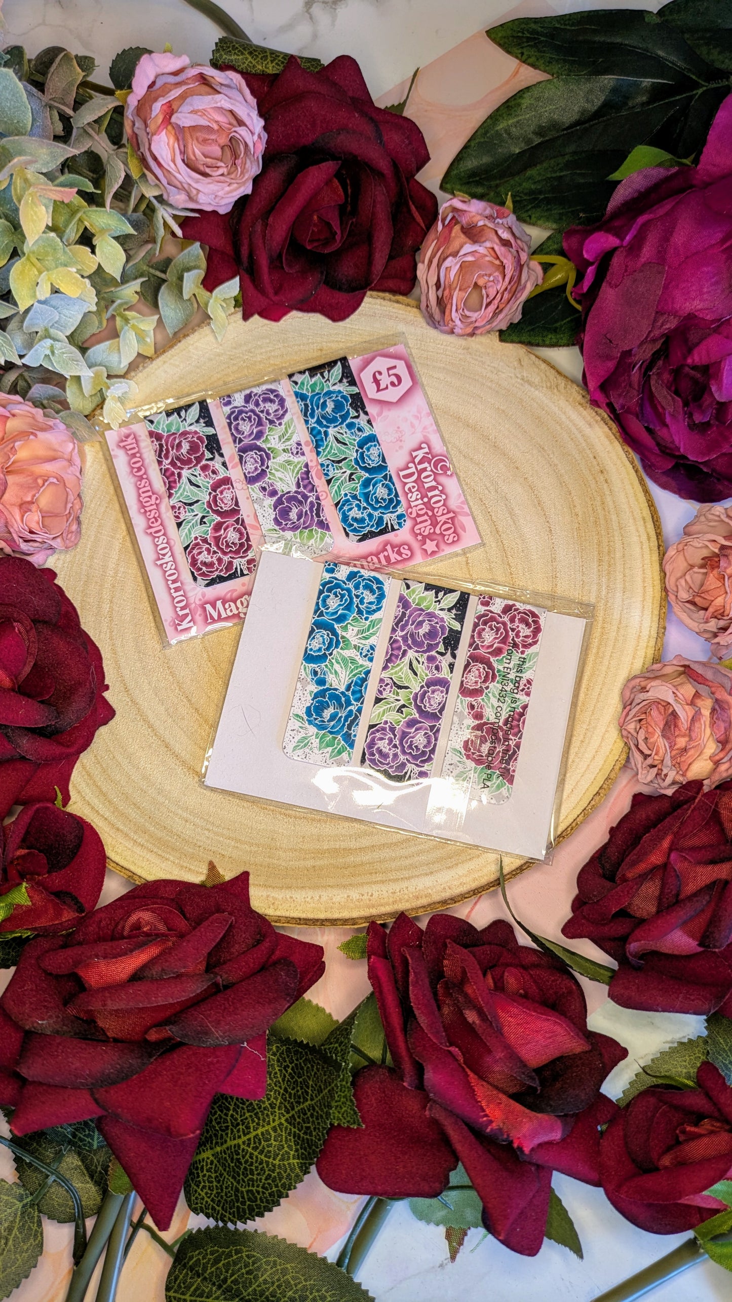 Tattoo Style Floral Magnetic Bookmarks - Anthesis Collection