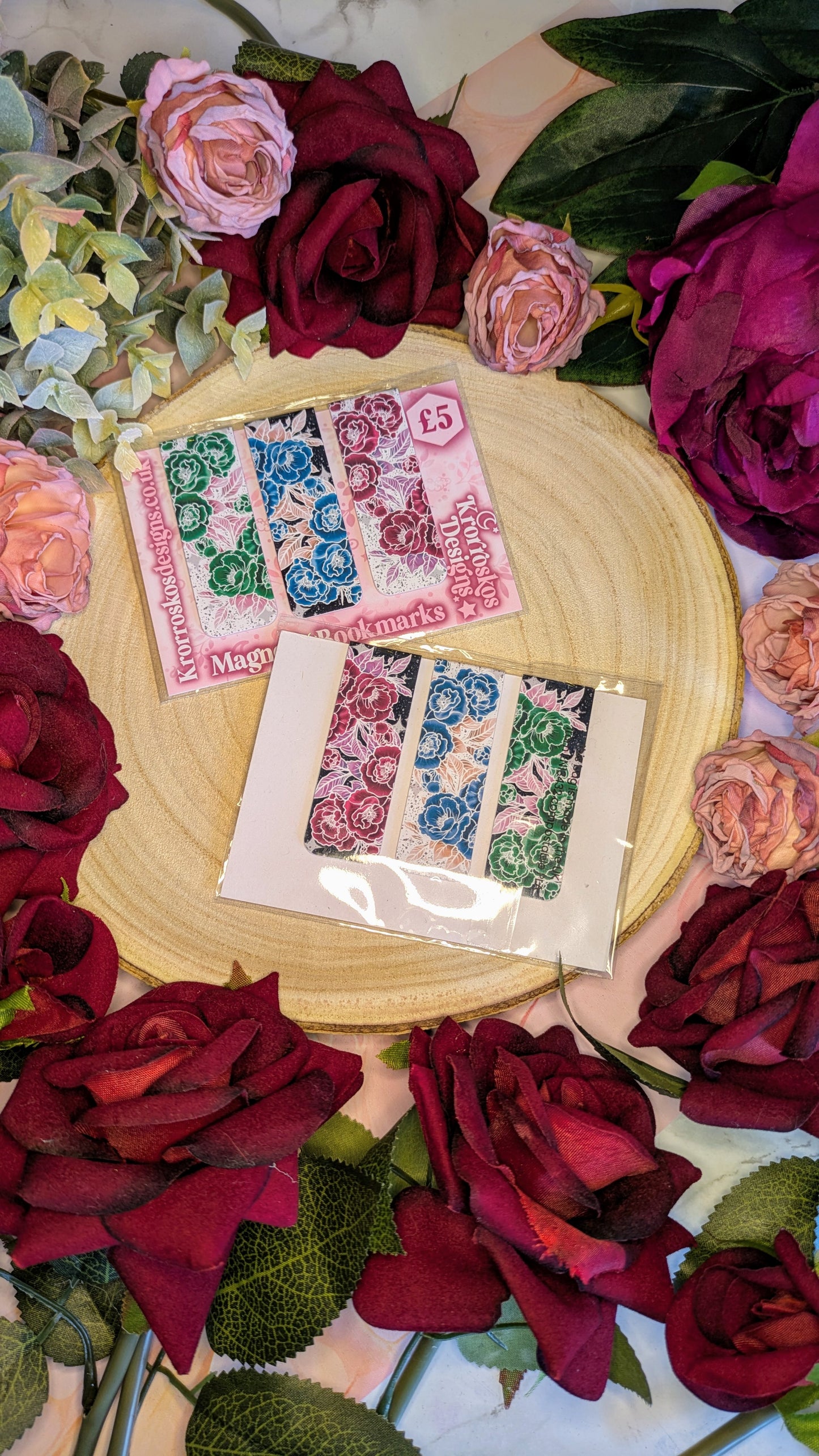 Tattoo Style Floral Magnetic Bookmarks - Anthesis Collection