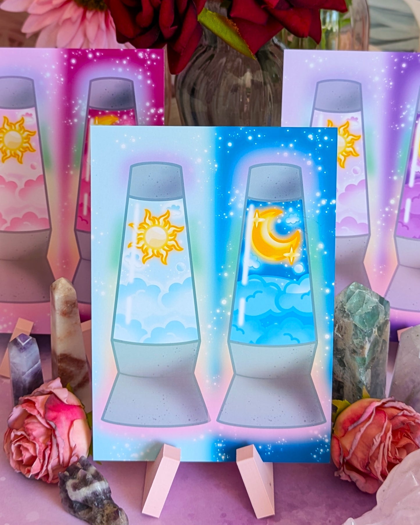 Cute Sun and Moon Lava Lamp Art Prints