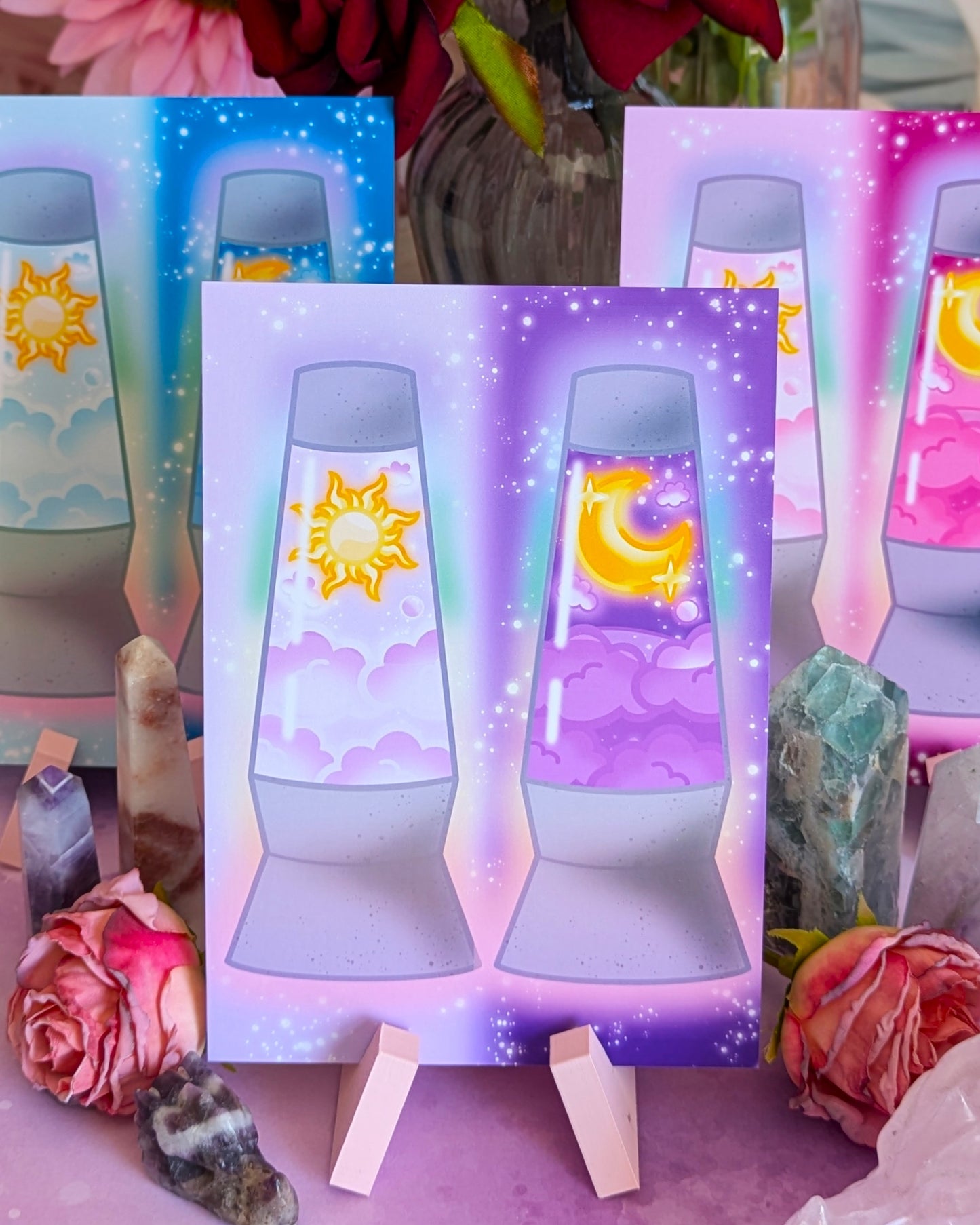 Cute Sun and Moon Lava Lamp Art Prints