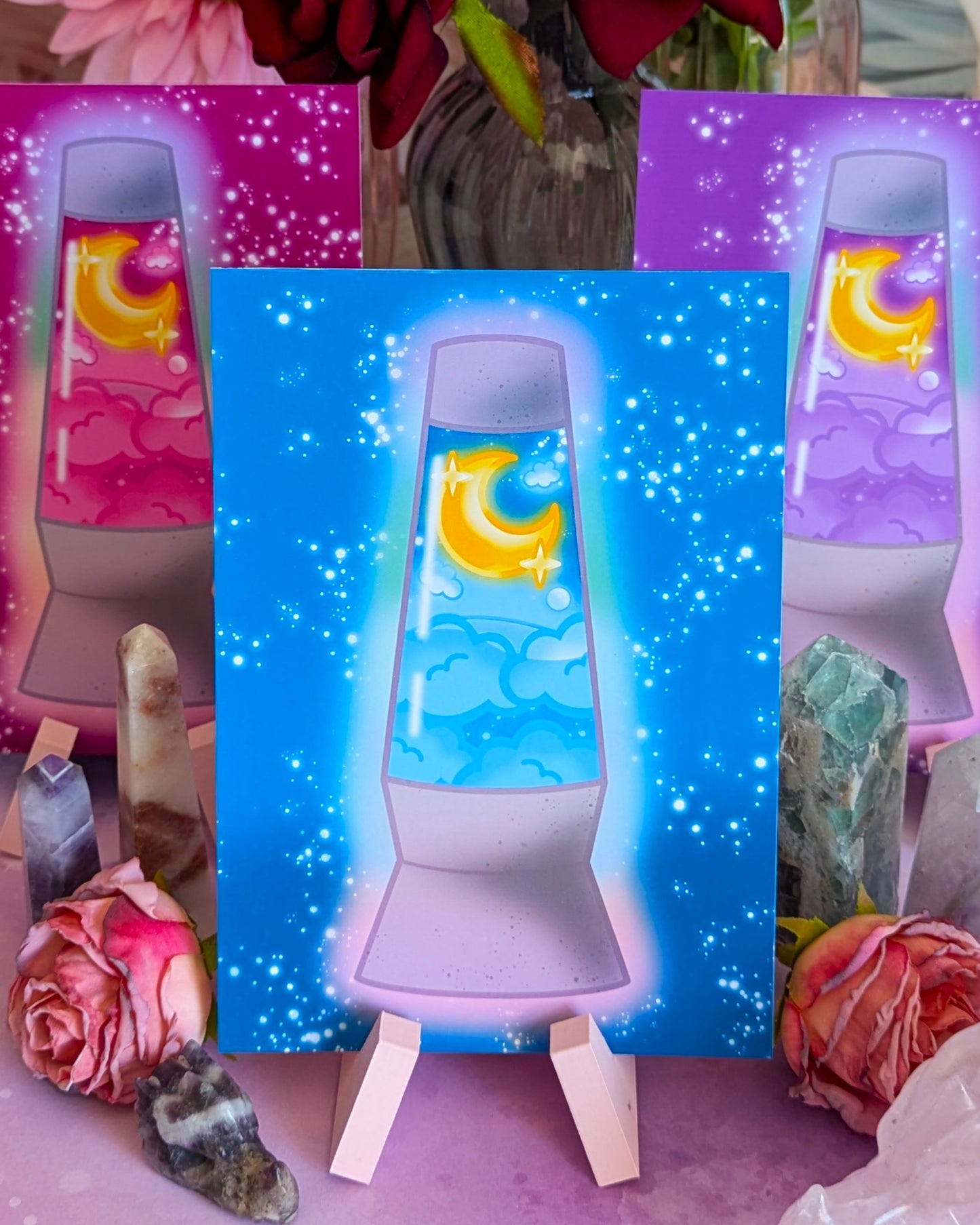 Cute Sun and Moon Lava Lamp Art Prints