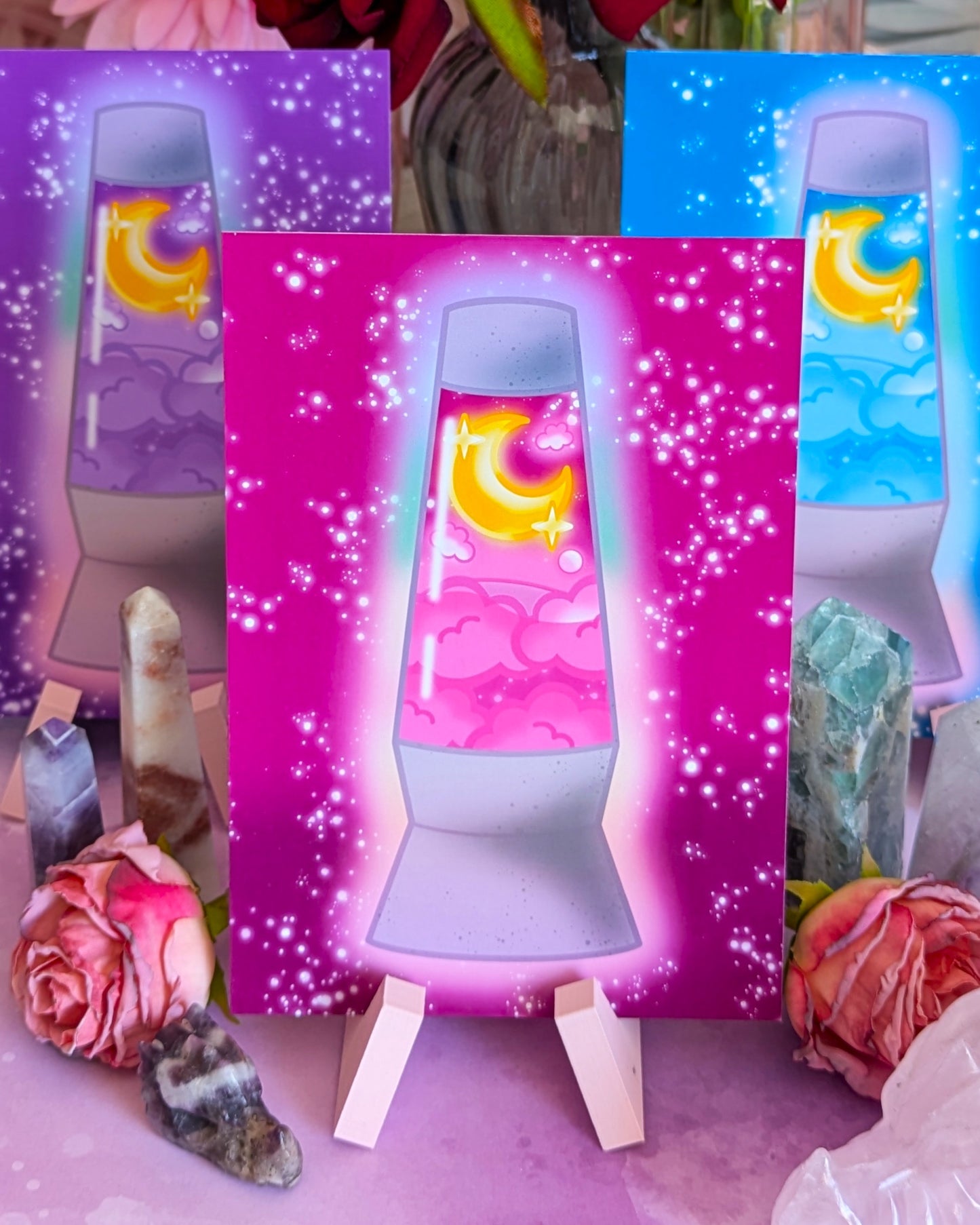 Cute Sun and Moon Lava Lamp Art Prints