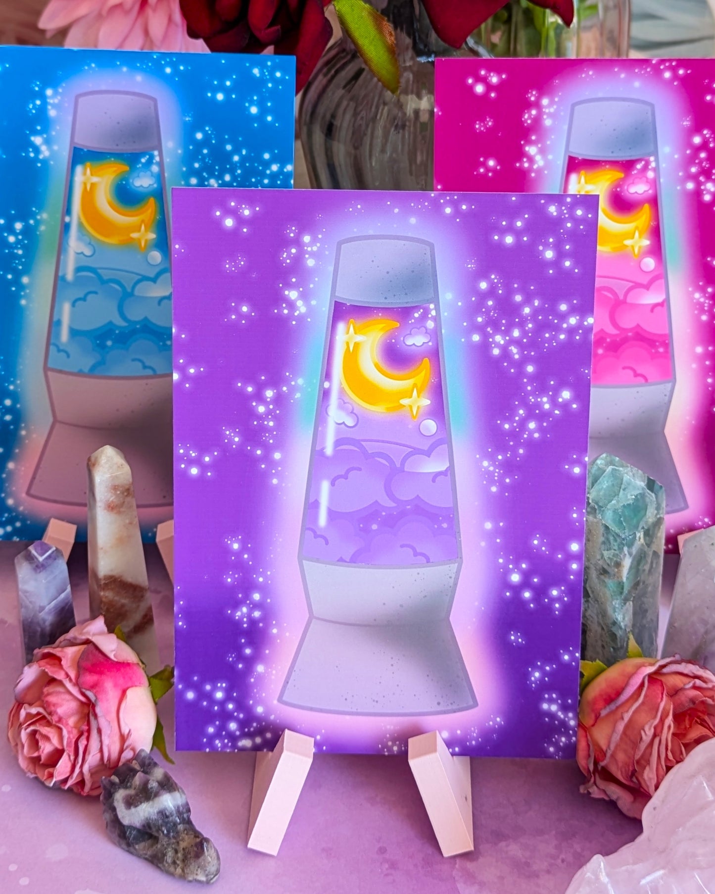 Cute Sun and Moon Lava Lamp Art Prints