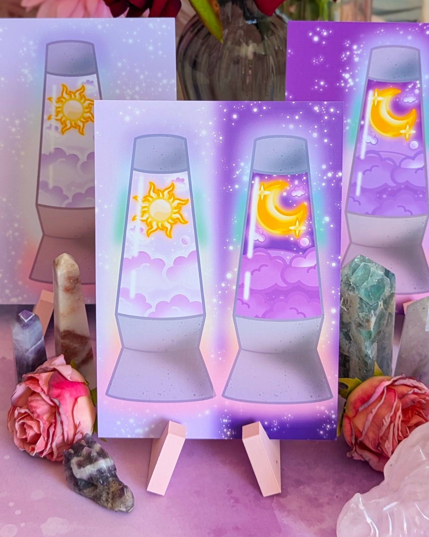 Cute Sun and Moon Lava Lamp Art Prints