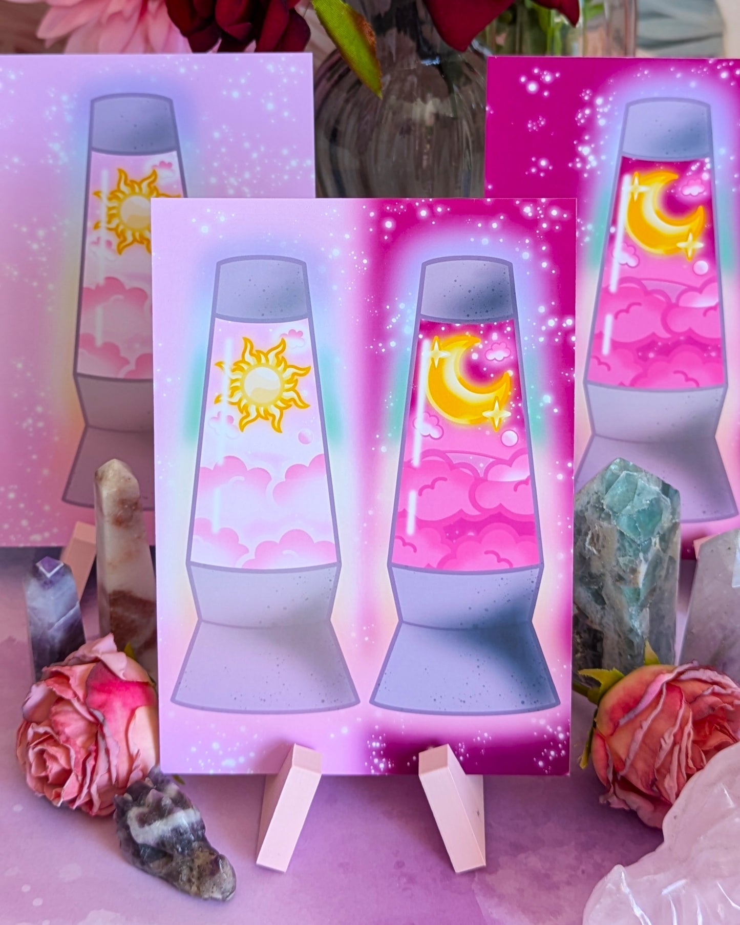 Cute Sun and Moon Lava Lamp Art Prints