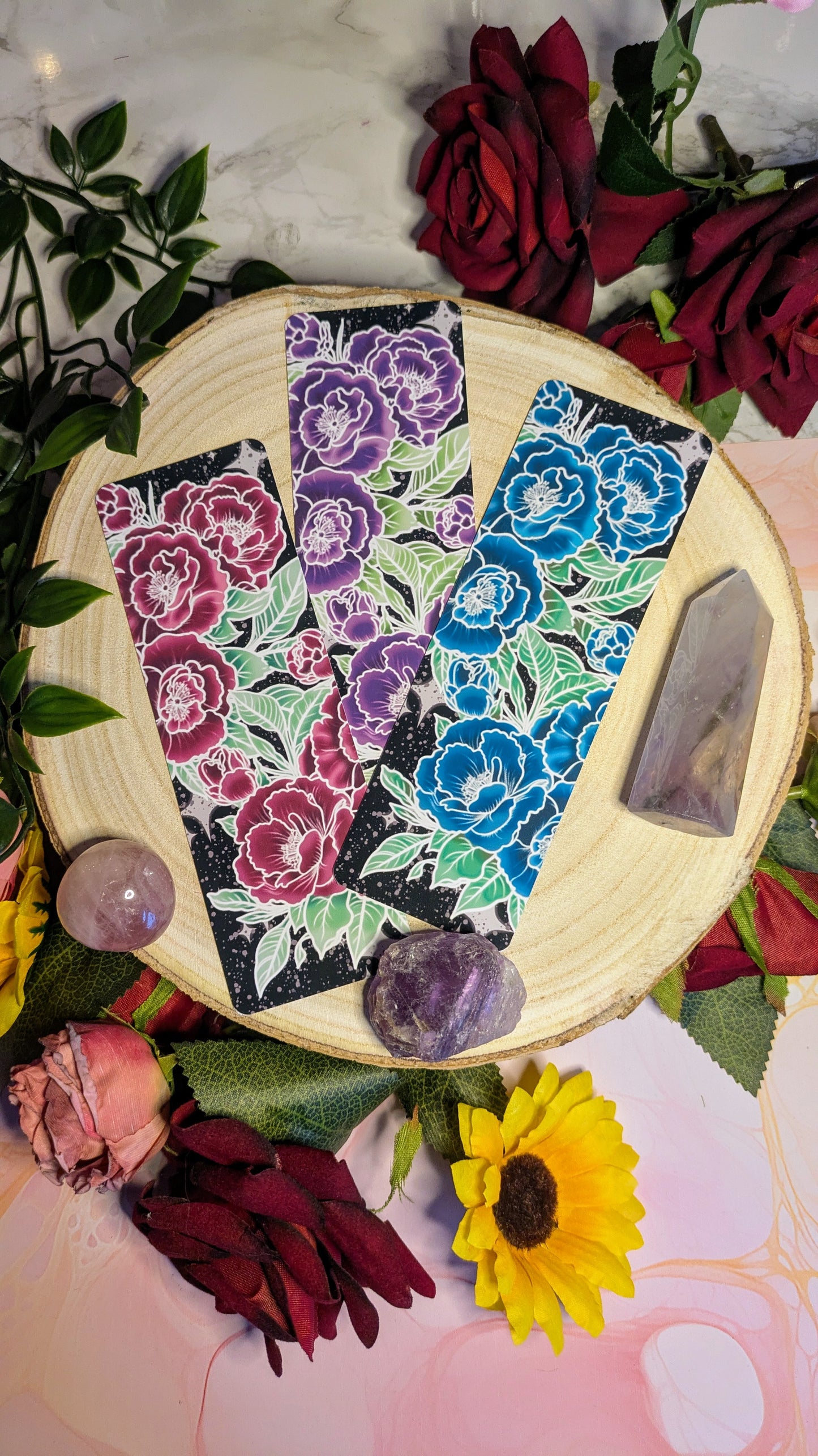 Tattoo Style Floral Bookmark