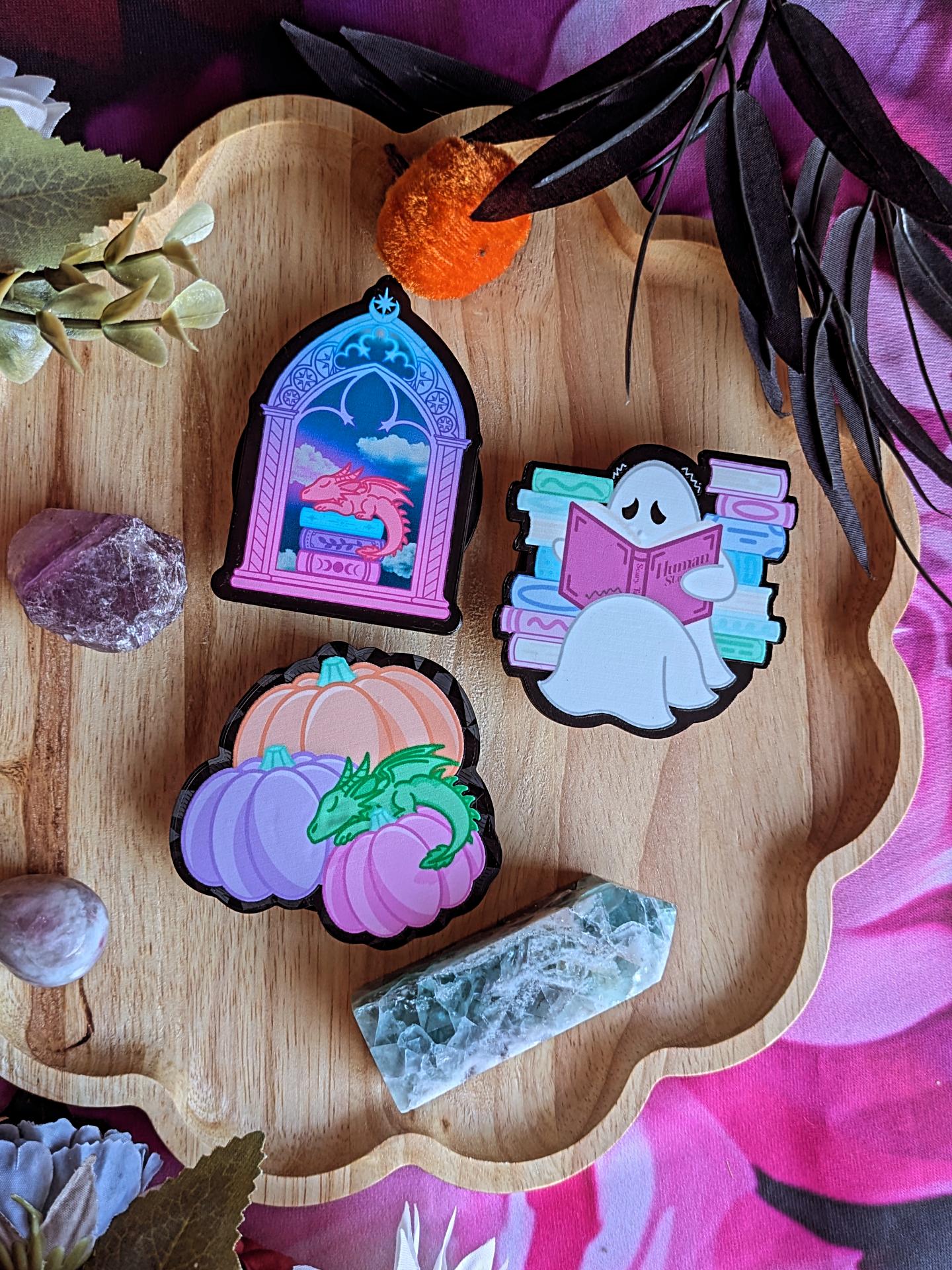Pumpkin Patch Nap - Handmade Magnetic Kindle Grips