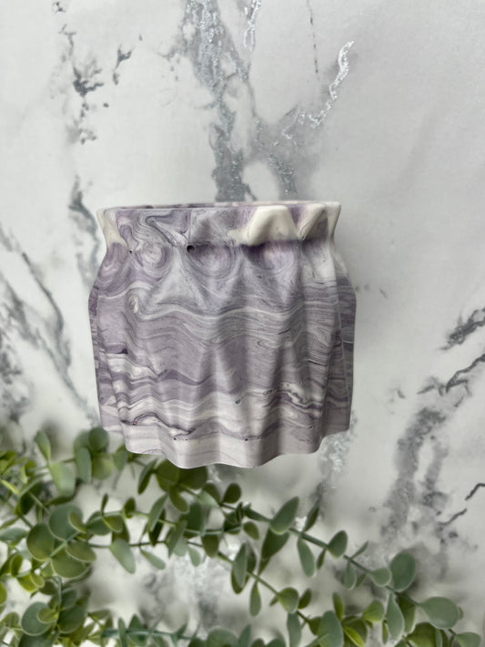 Plant Pot - Purple Geometric Faceted Design