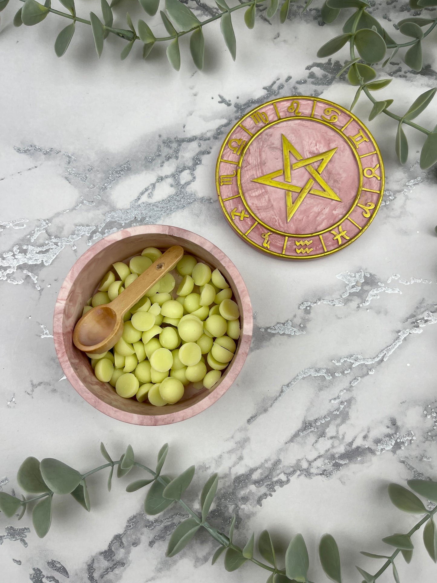 Trinket Box - Pink Star and Horoscopes Detail