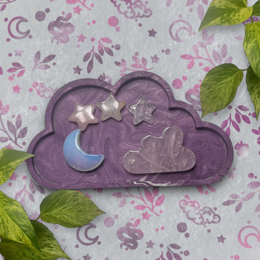 Cloud Tray - Purple Marble Style Trinket Tray