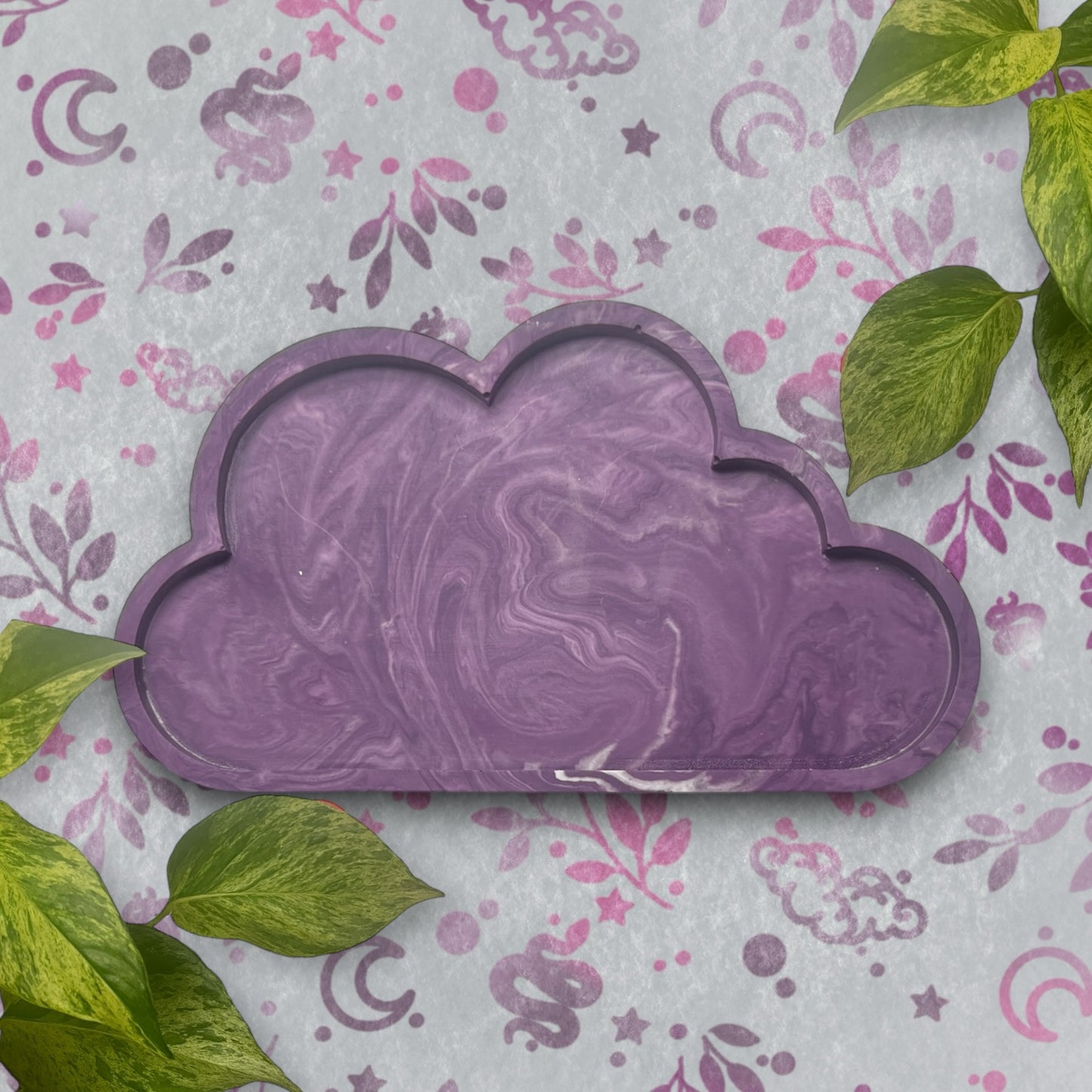 Cloud Tray - Purple Marble Style Trinket Tray