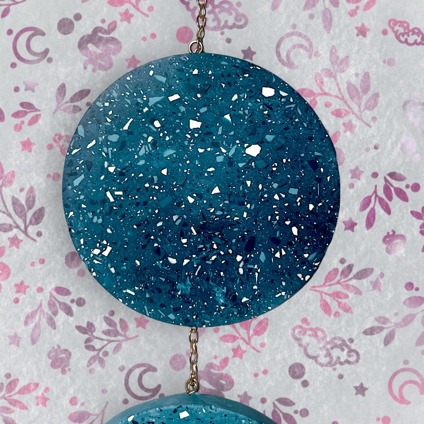 Wall Hanging - Teal Terrazzo Moon Phase Wall Decor