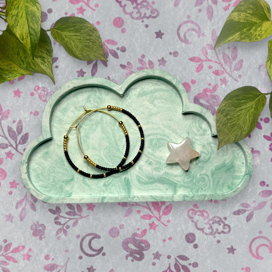 Cloud Tray - Green Marble Style Trinket Tray