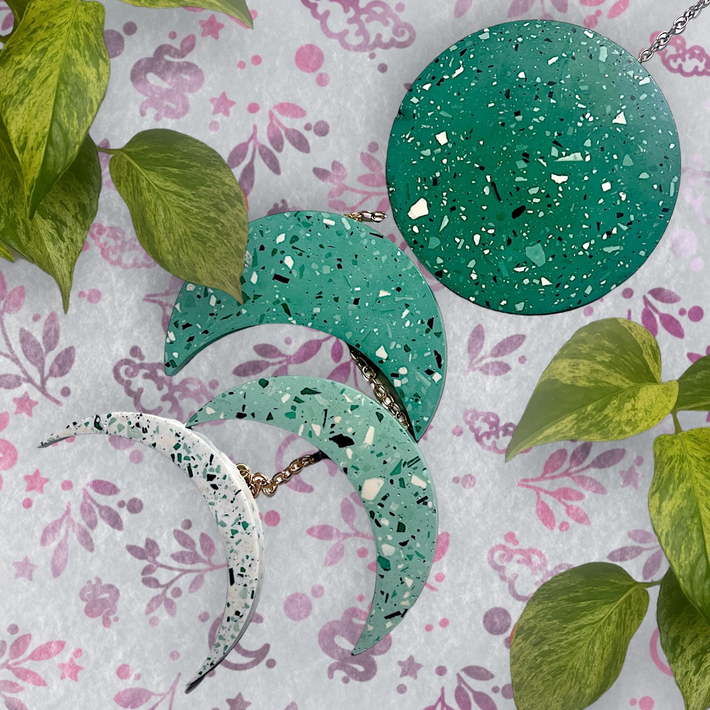 Wall Decor - Green Terrazzo Moon Phase Wall Hanging