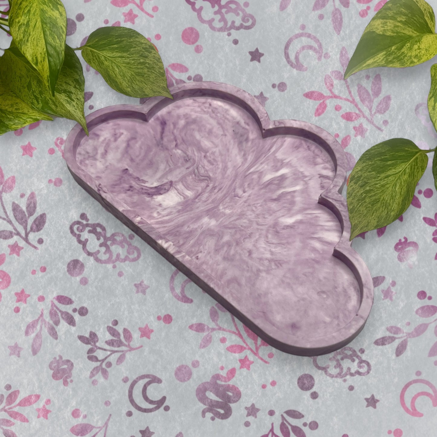 Cloud Tray - Lilac Marble Style Trinket Tray