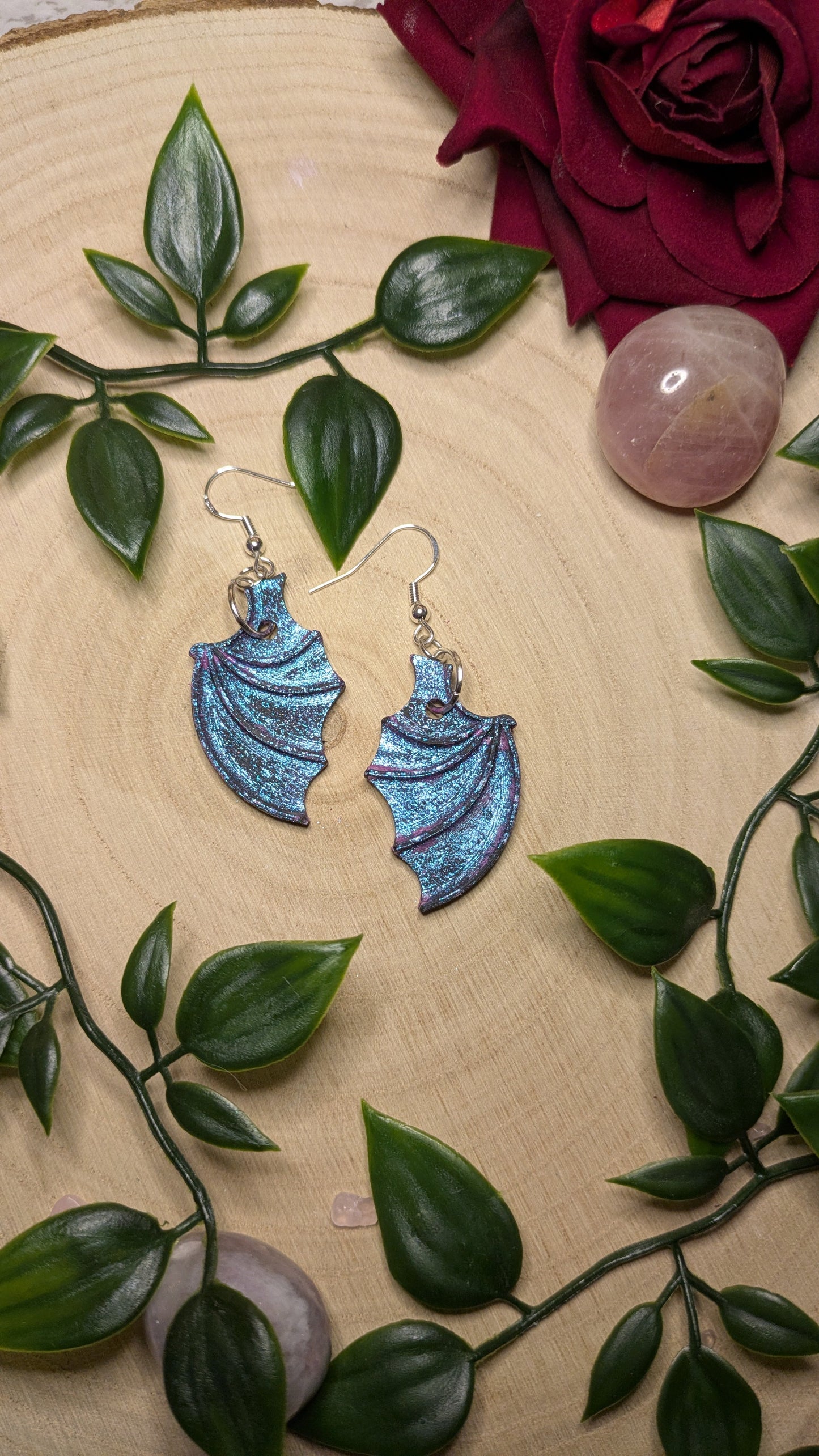 Second Honour - Iridescent Dragon Wing Earrings