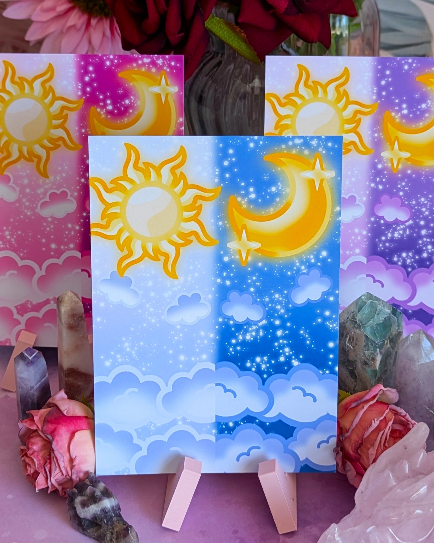Cute Sun and Moon Art Prints