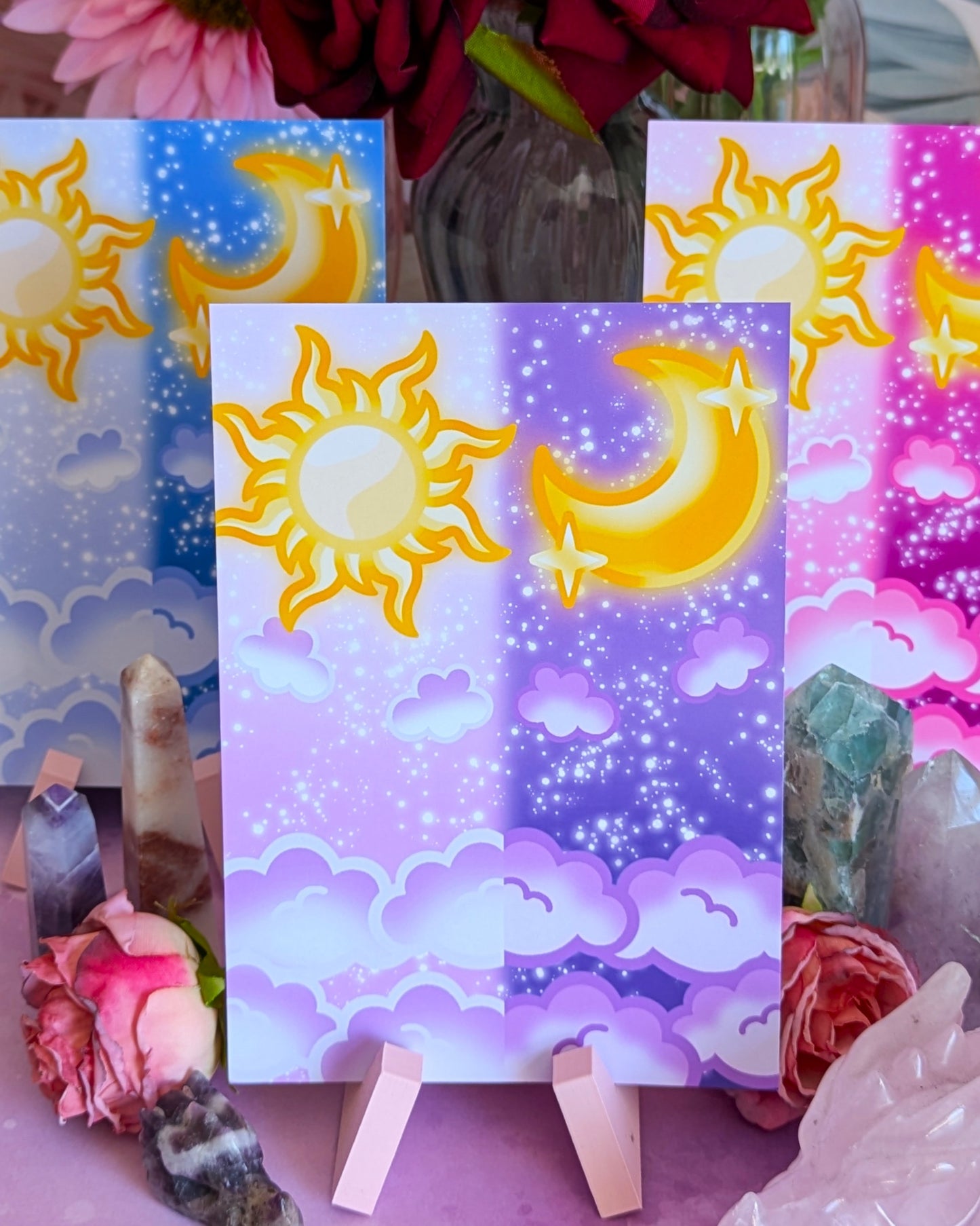 Cute Sun and Moon Art Prints