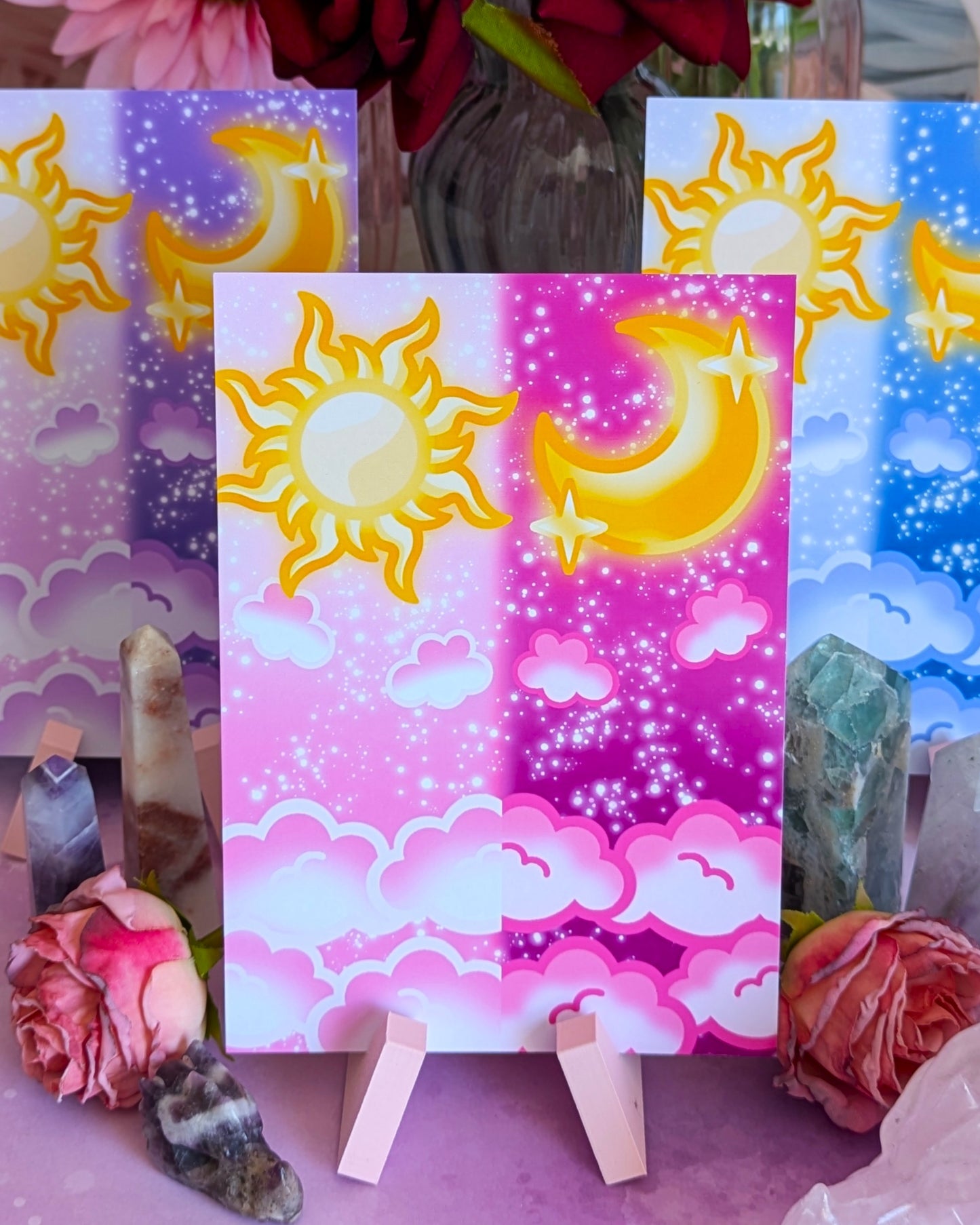 Cute Sun and Moon Art Prints