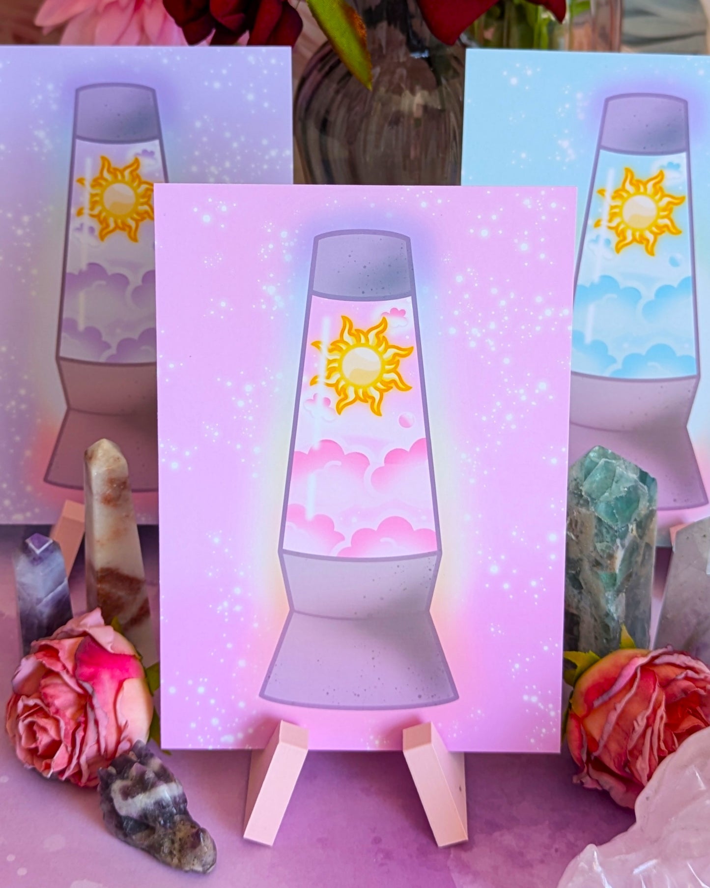Cute Sun and Moon Lava Lamp Art Prints