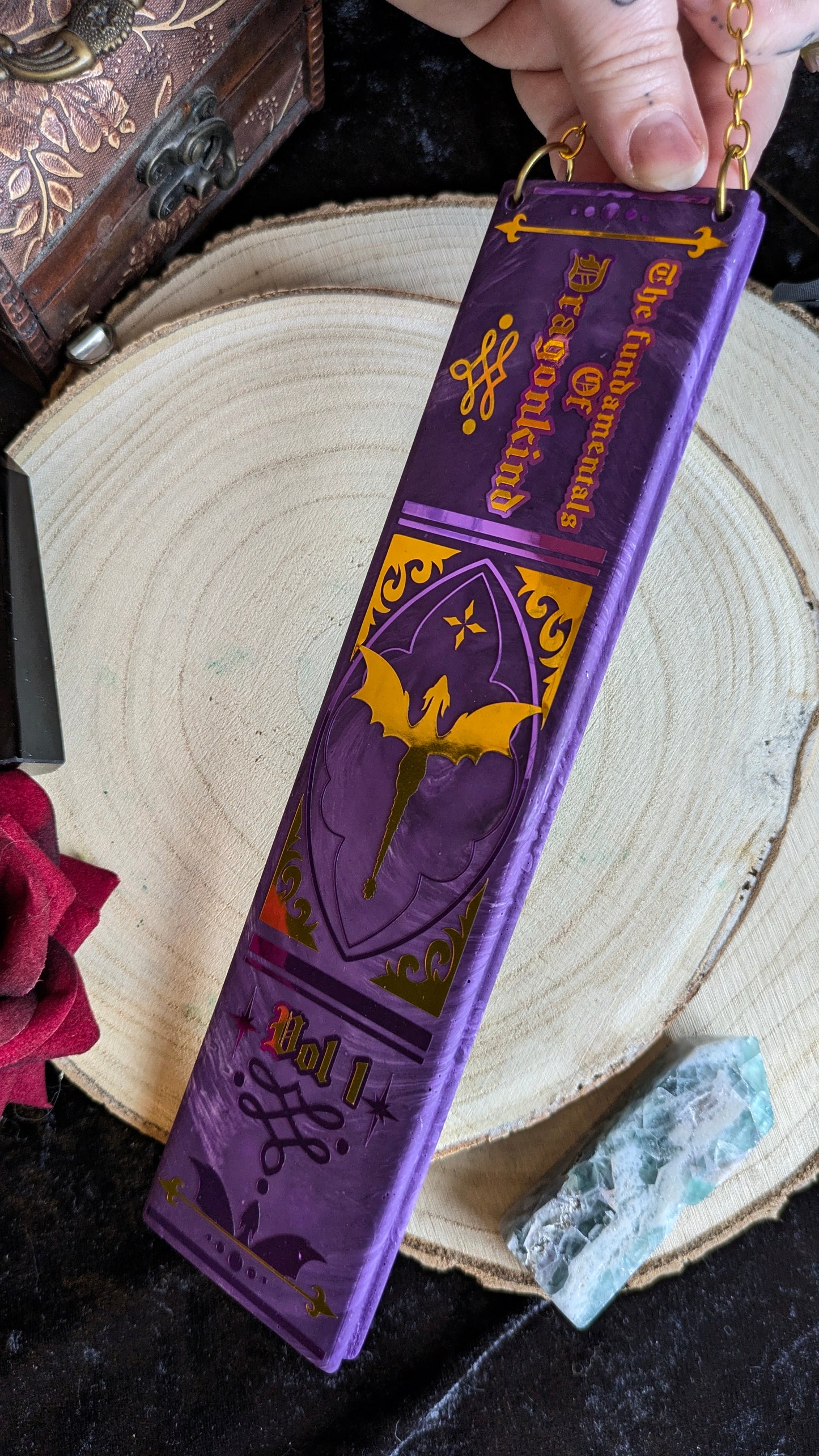 The Fundamentals of Dragonkind Book Spine Wall Hanging