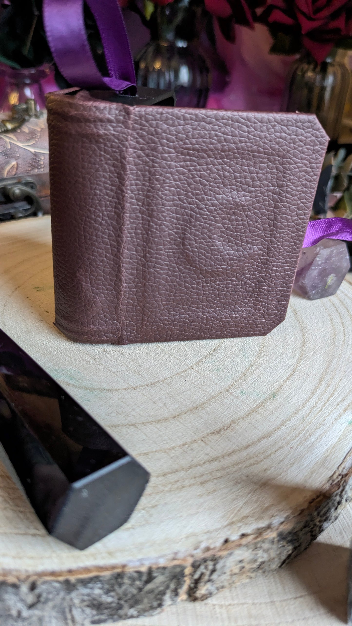 Faux Leather Miniature Book Holiday Tree Decoration