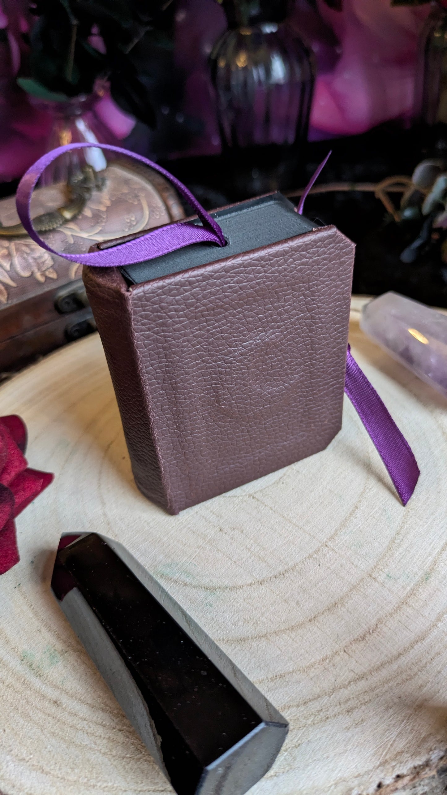 Faux Leather Miniature Book Holiday Tree Decoration