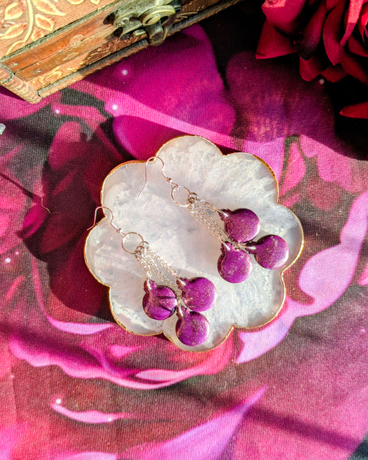 Purple Glitter Bauble Earrings