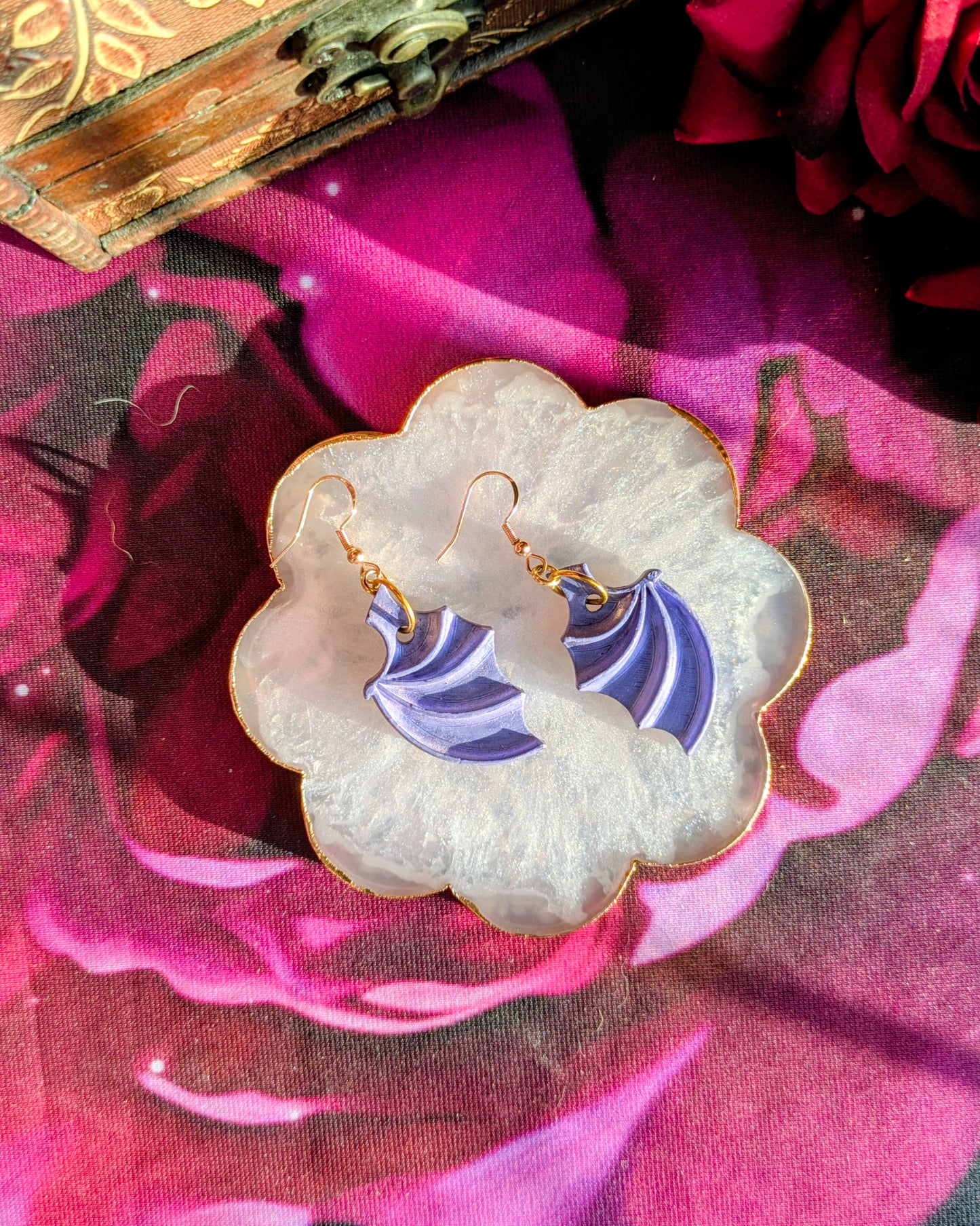 Second Honour - Iridescent Dragon Wing Earrings