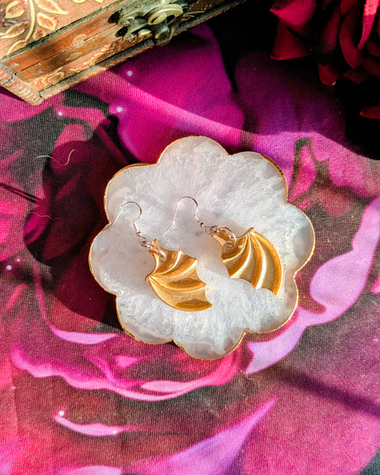 Feather - Golden Dragon Wing Earrings