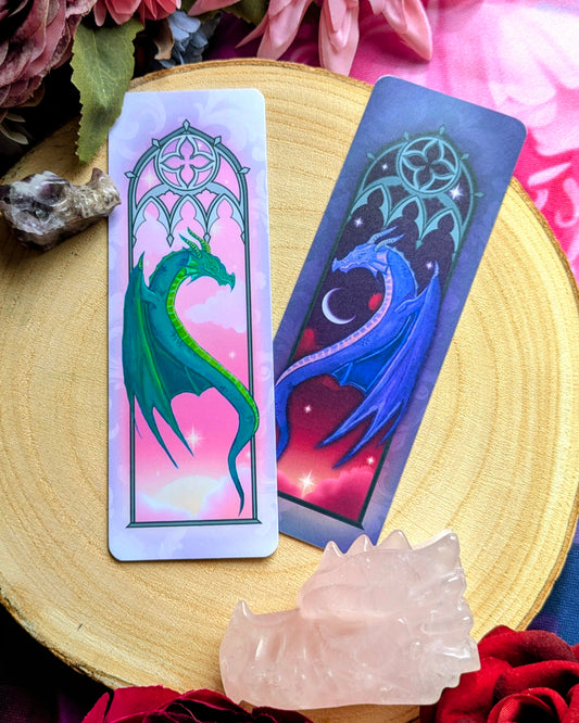Bookshelves & Drakes - Day & Night Bookmarks