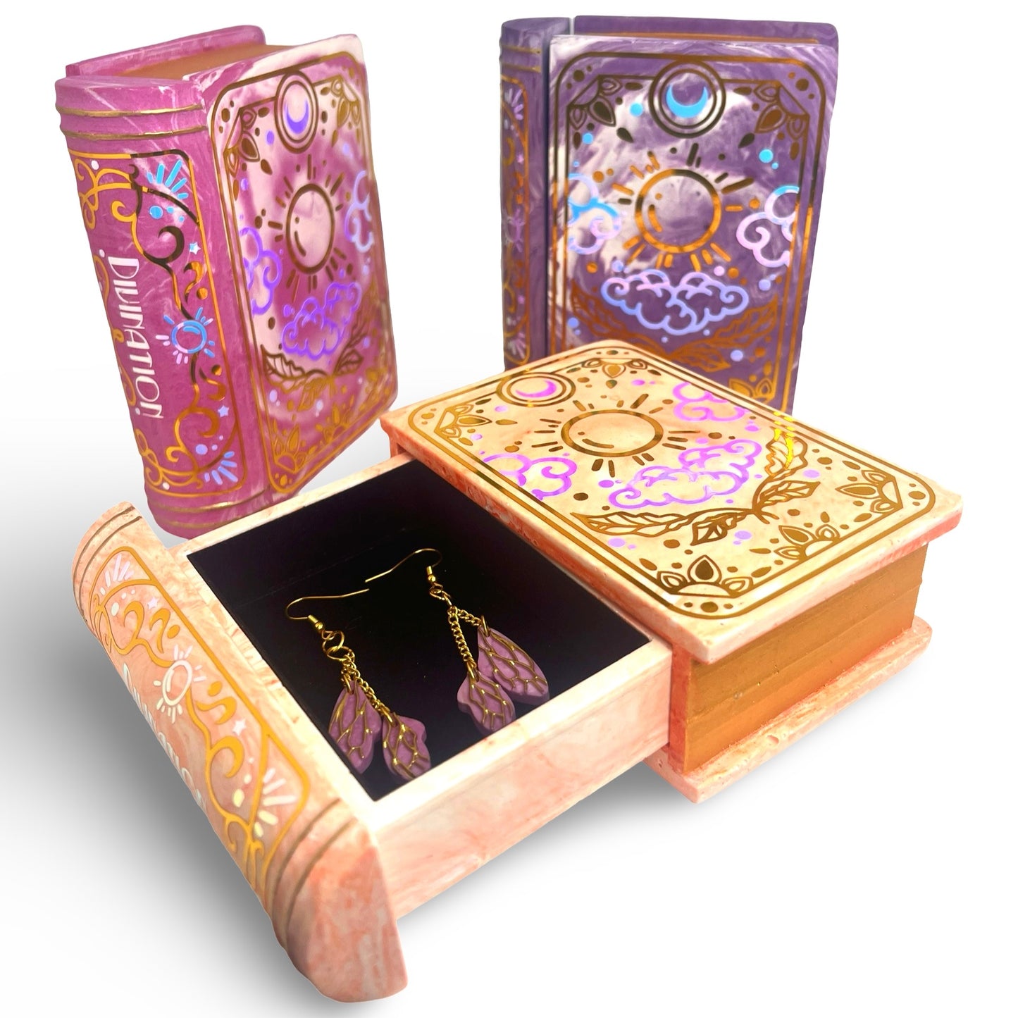 Divination Themed Trinket Book Shaped Jewellery Box