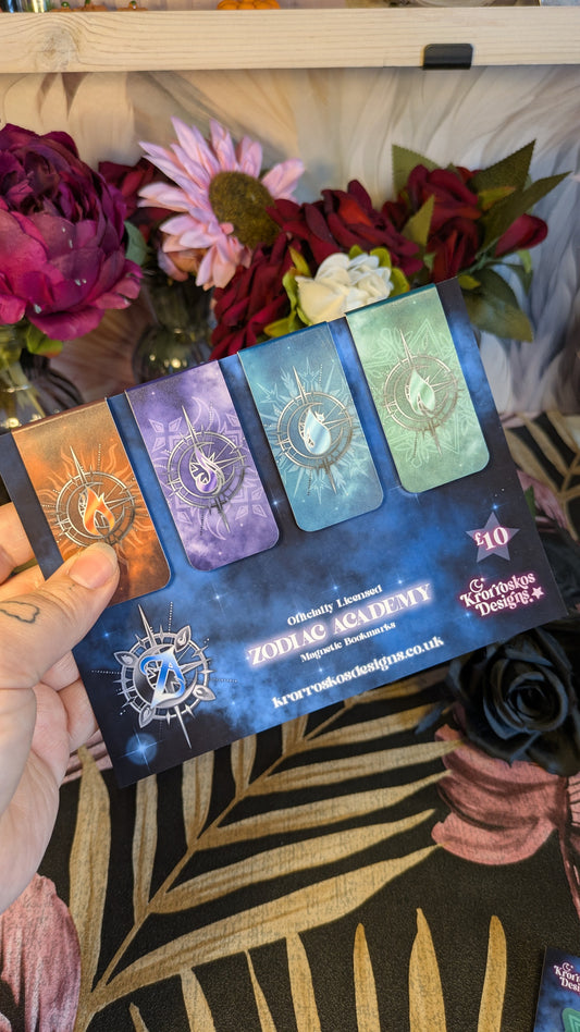 Zodiac Academy School Houses Dark Magnetic Bookmarks - Officially Licensed Zodiac Academy