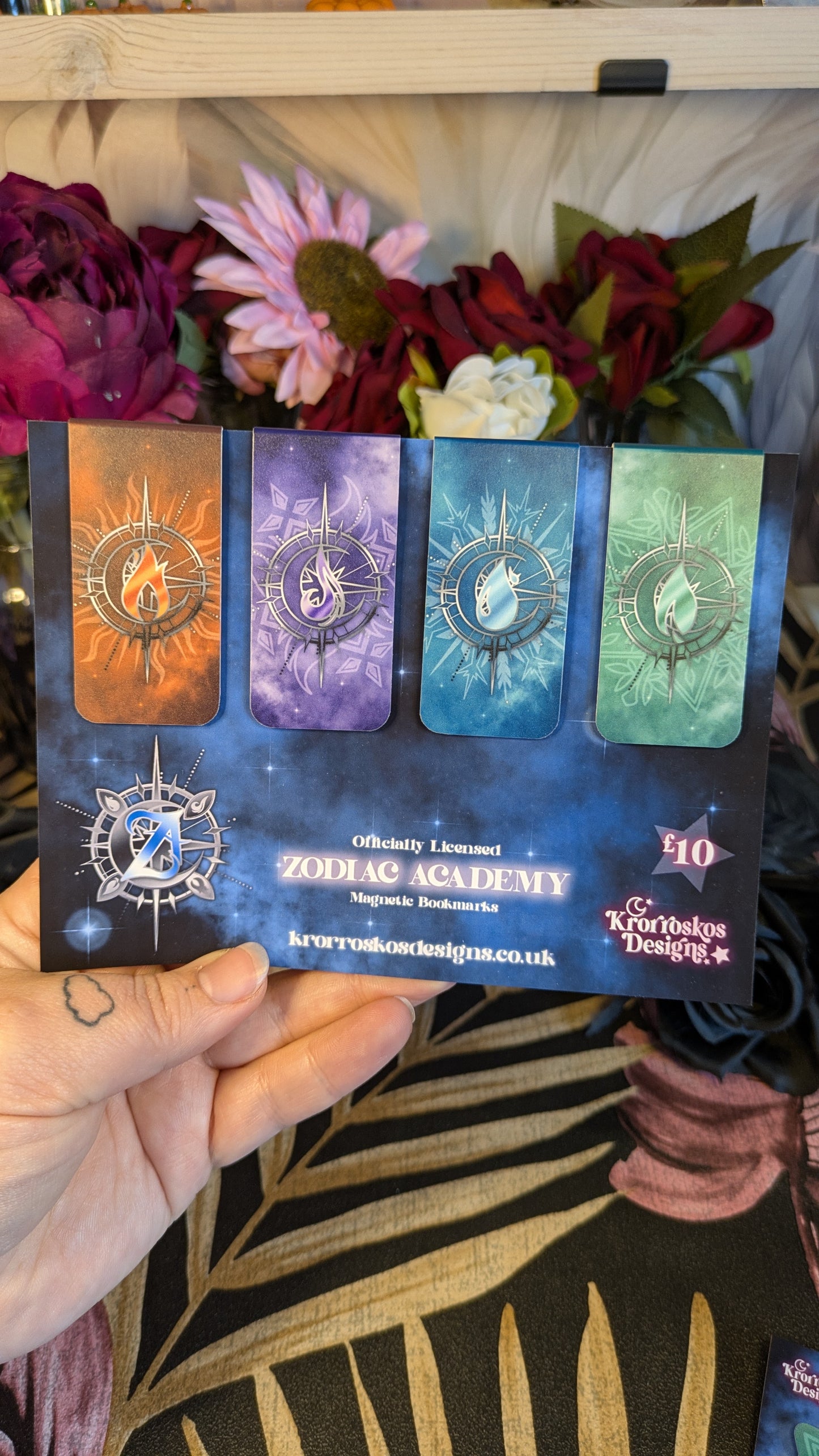 Zodiac Academy School Houses Dark Magnetic Bookmarks - Officially Licensed Zodiac Academy