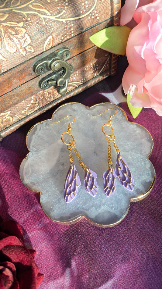 Lilac Fairy Wing Earrings