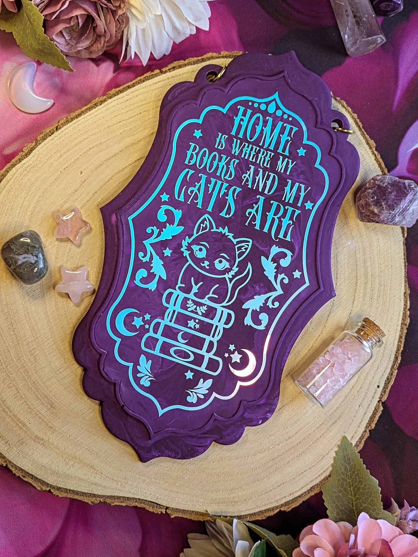 Home is where my books & my cats are - Wall Hanging
