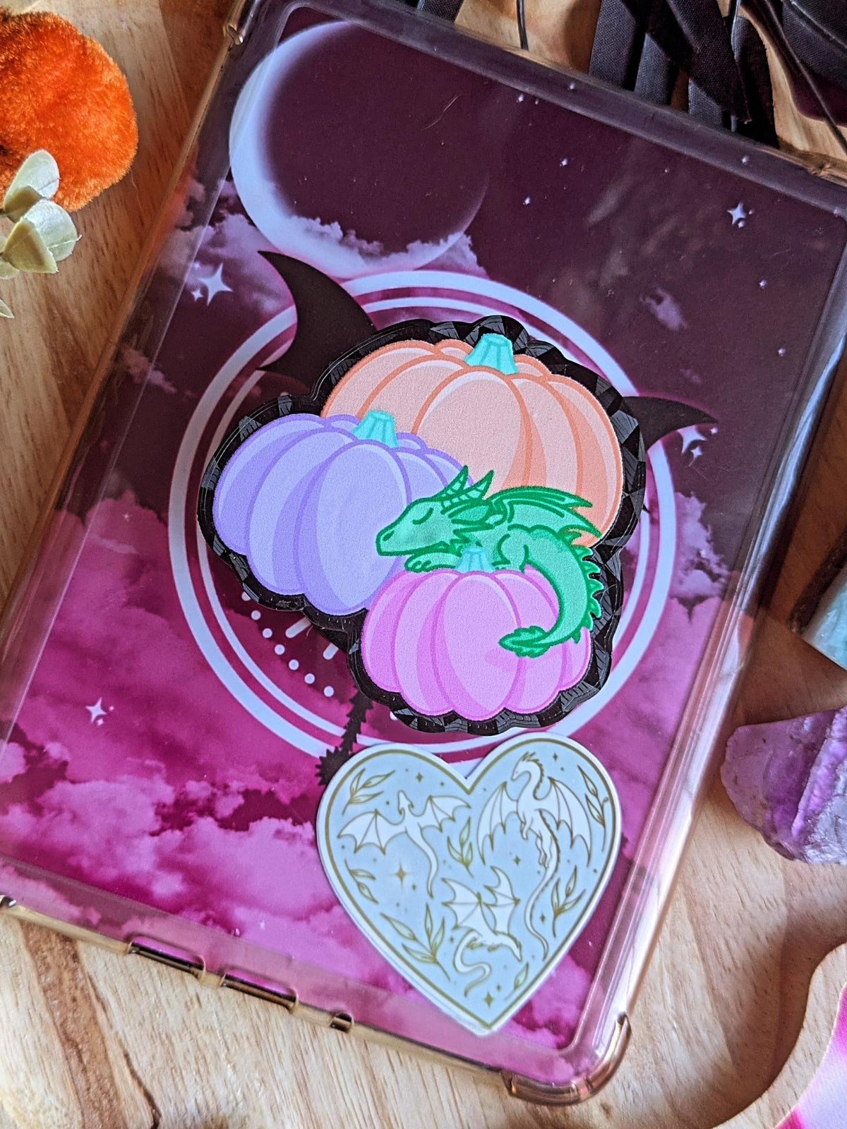 Pumpkin Patch Nap - Handmade Magnetic Kindle Grips