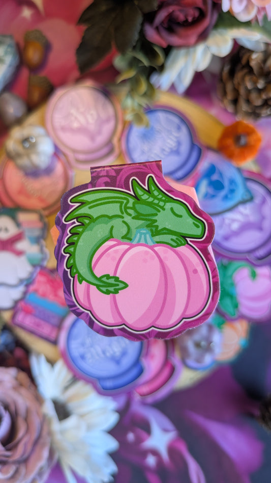 Pumpkin Patch Nap - Magnetic Bookmark