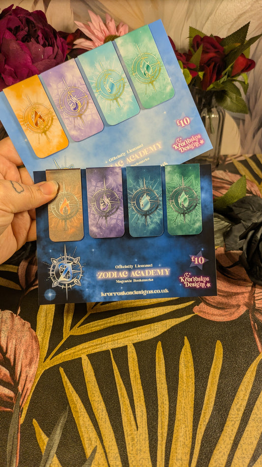 Zodiac Academy School Houses Pastel Magnetic Bookmarks - Officially Licensed Zodiac Academy
