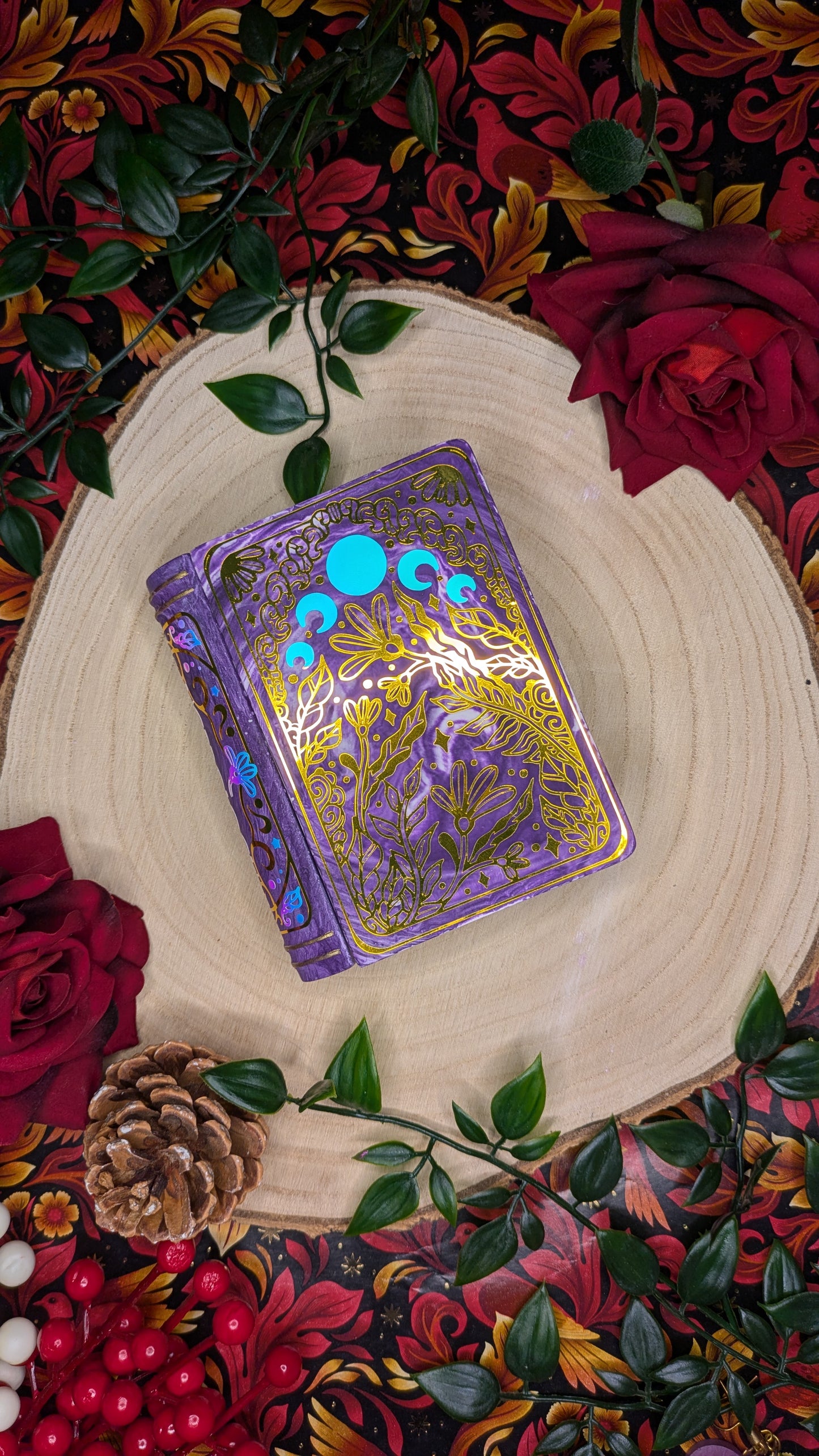 Herbology Themed Trinket Book Shaped Jewellery Box