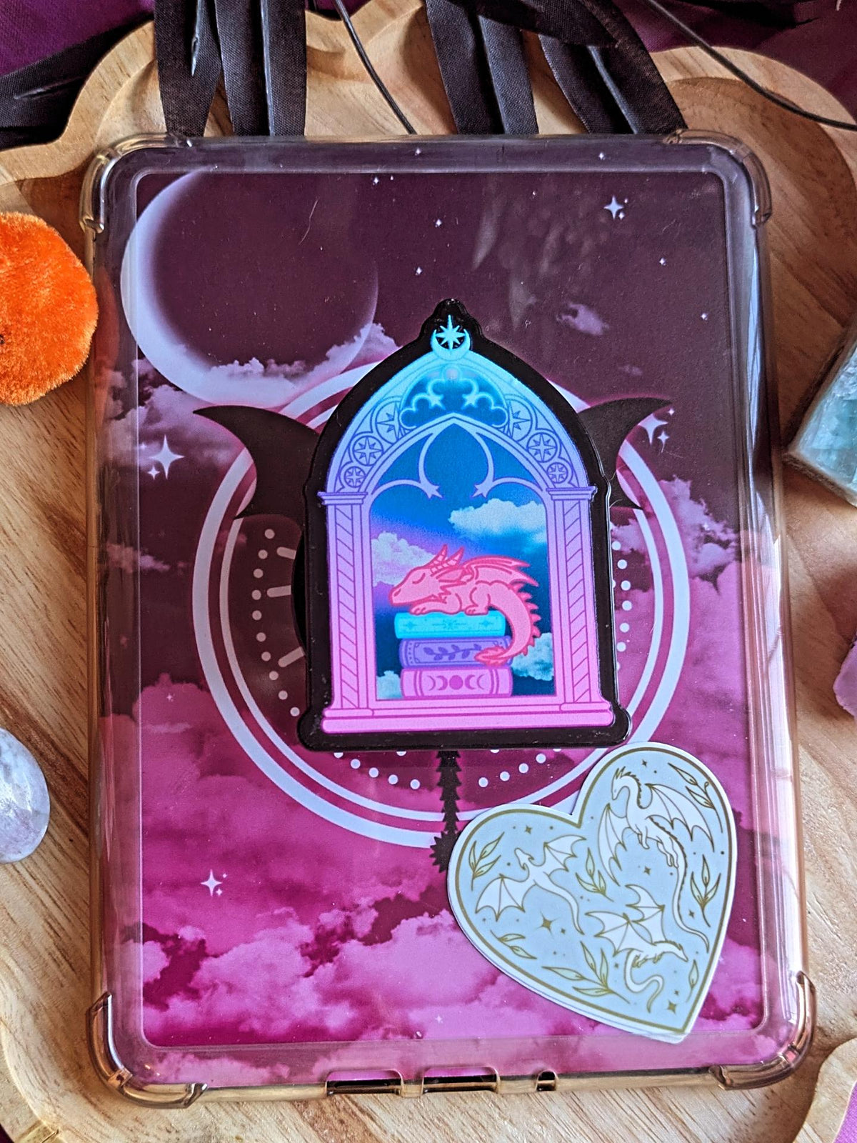 Book Dragon - Handmade Magnetic Kindle Grips