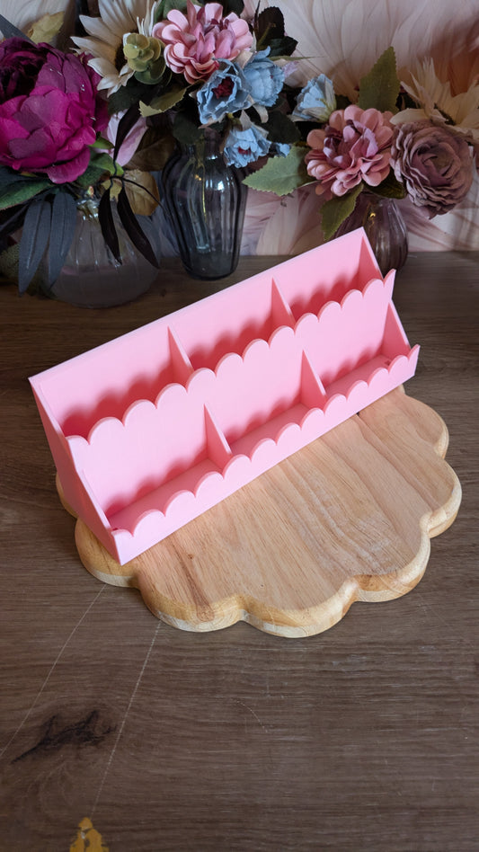 The Three Section Two Tier Scallop Shelf