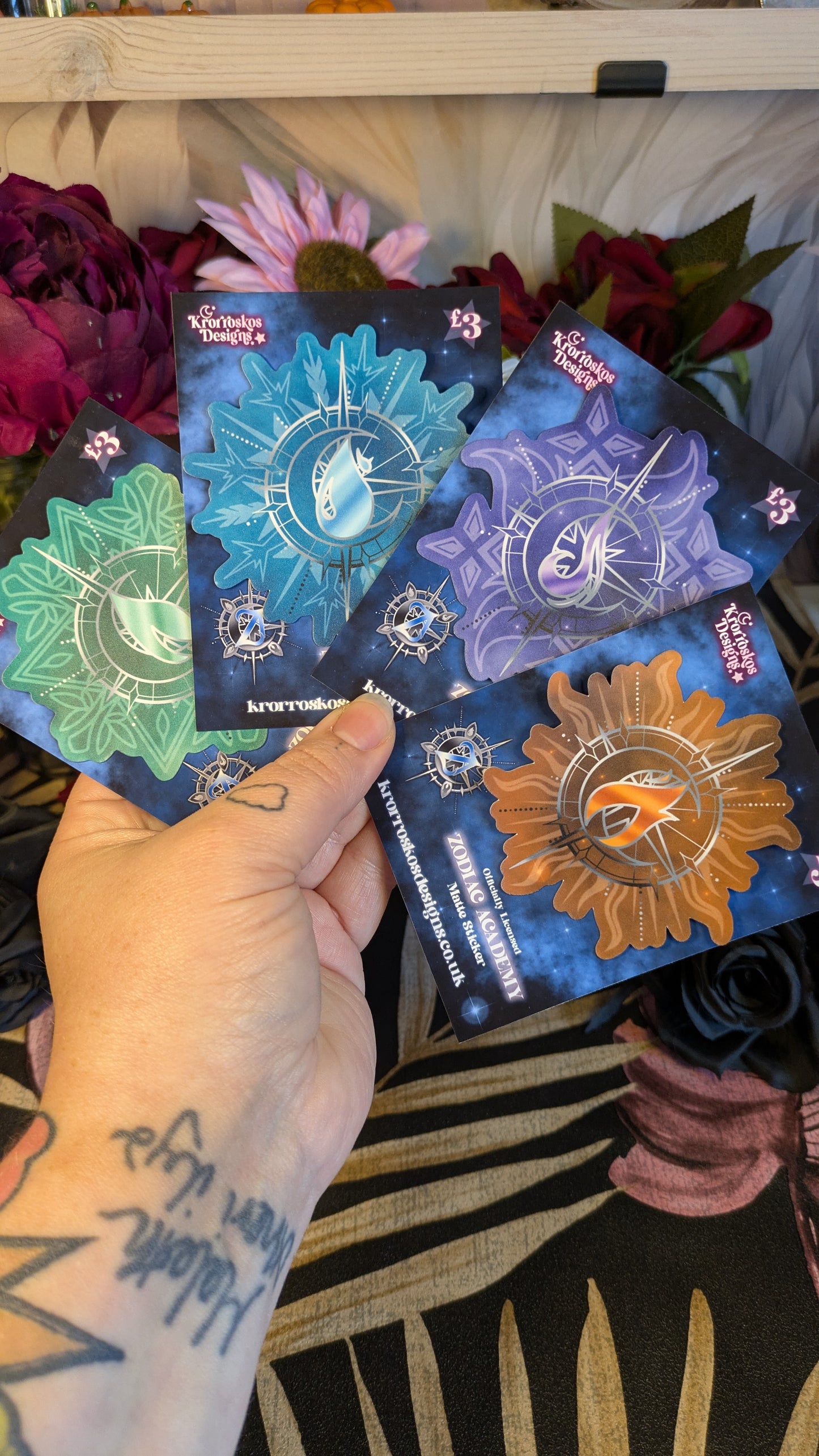 Zodiac Academy School Houses Dark Stickers - Officially Licensed Zodiac Academy