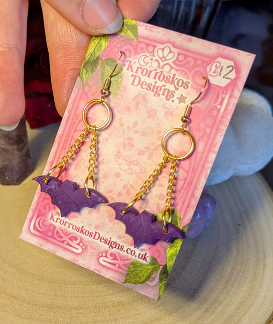 Hanging Bat Earrings
