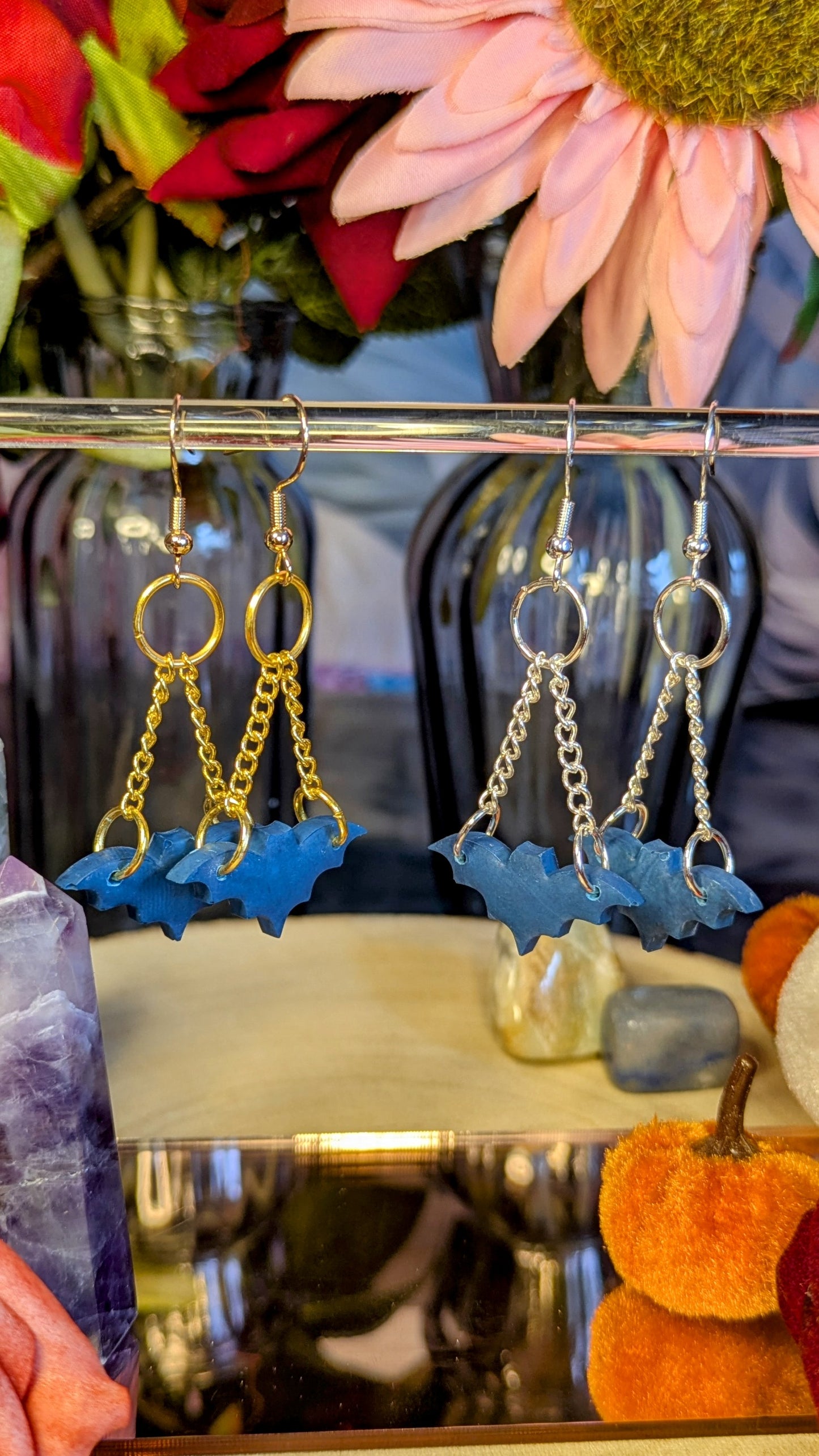 Hanging Bat Earrings