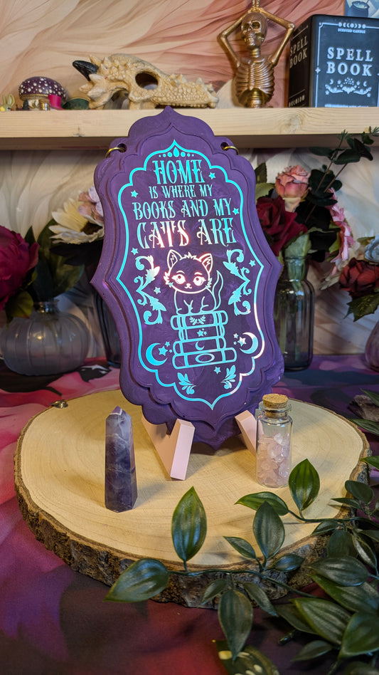 Home is where my books & my cats are - Wall Hanging