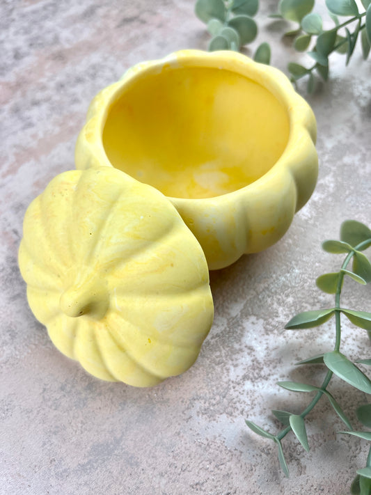 Pumpkin Jar - Yellow Trinket Box